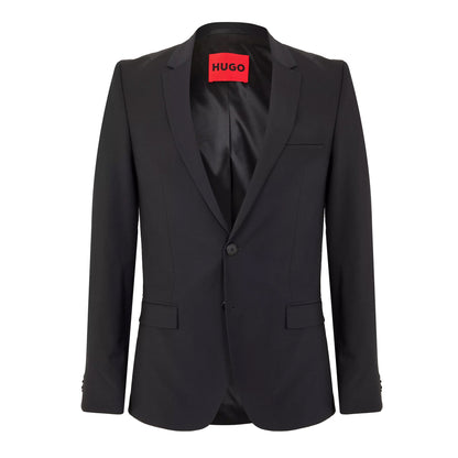 Dark Blue - Front - Hugo Mens Hesten Structured Shoulder Suit