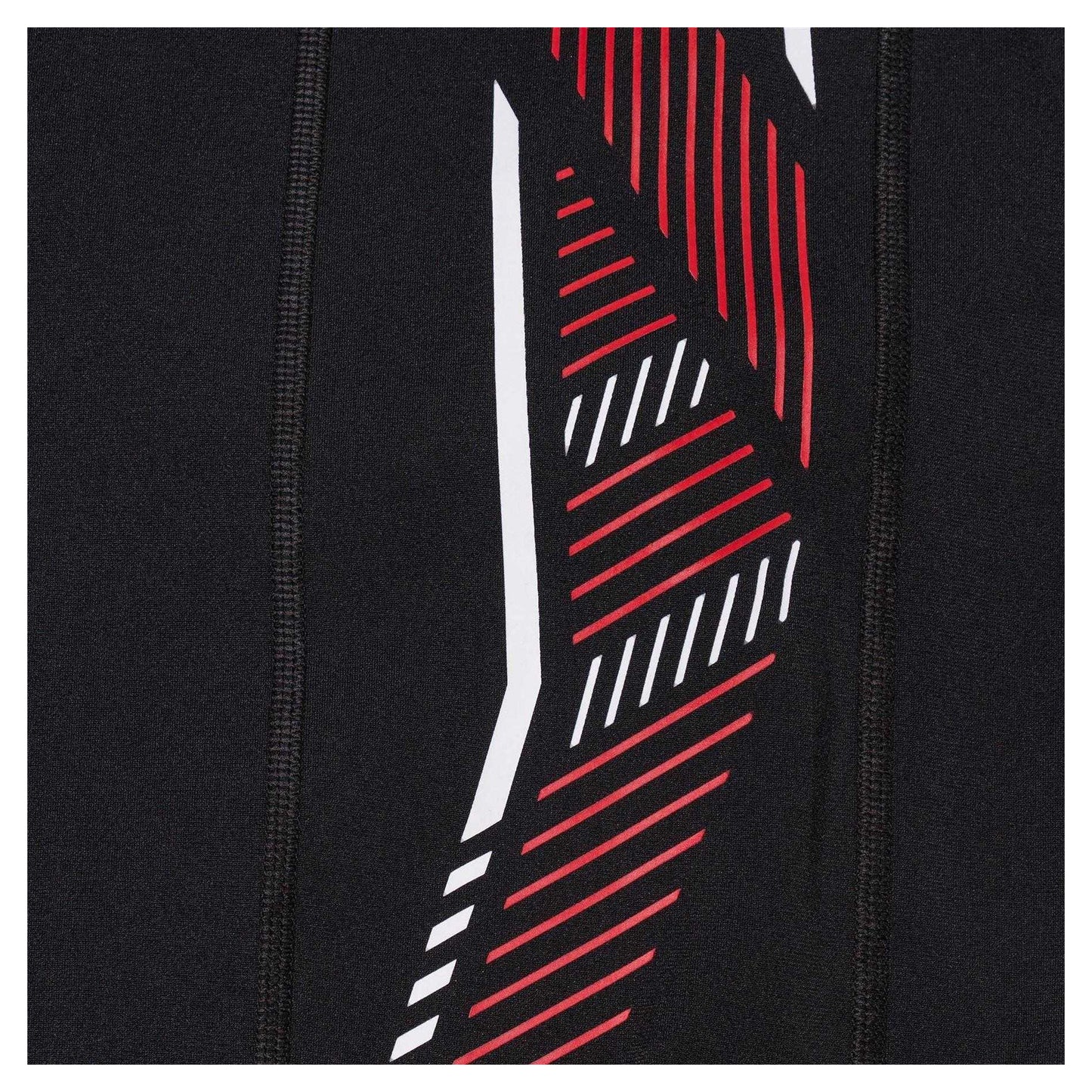 Black-Red - Side - Speedo Mens Tech Panel Swim Shorts