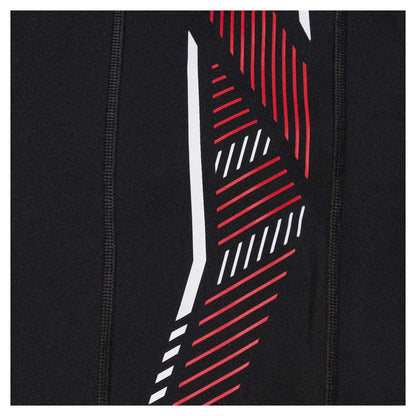 Black-Red - Side - Speedo Mens Tech Panel Swim Shorts