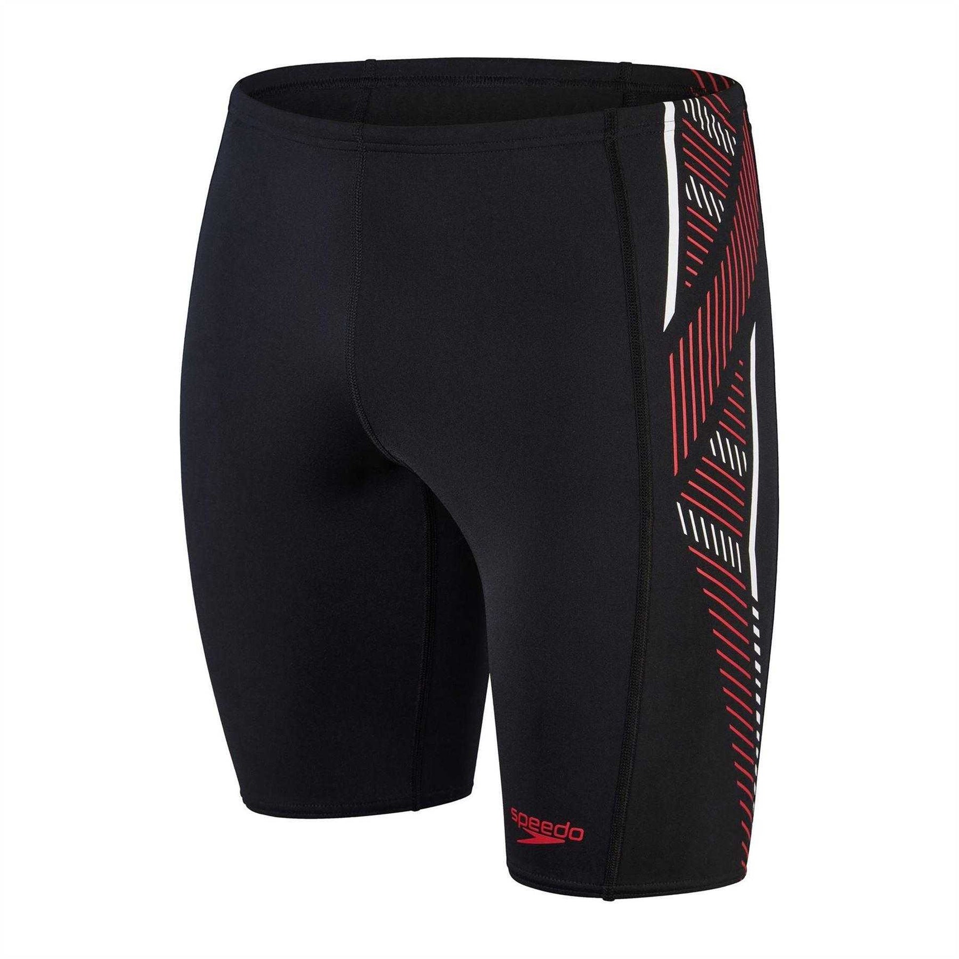 Black-Red - Front - Speedo Mens Tech Panel Swim Shorts