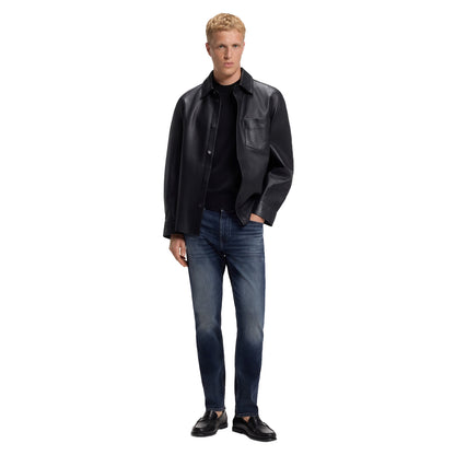 Dark Blue - Lifestyle - Boss Mens Delaware Denim 5 Pockets Slim Jeans