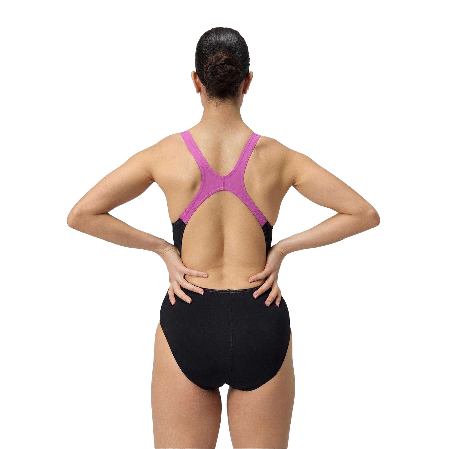 Black-Pink - Back - Speedo Womens-Ladies One Piece Swimsuit