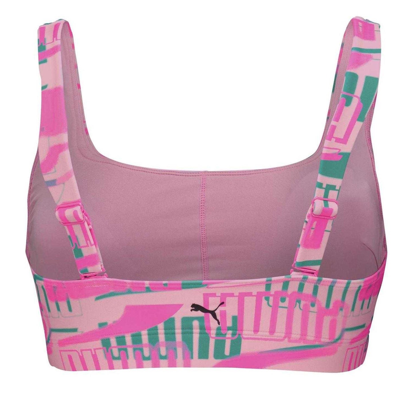Pink - Back - Puma Womens-Ladies One Piece Swimsuit