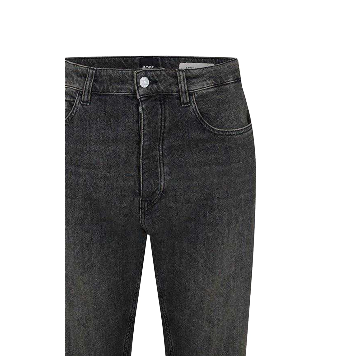 Medium Grey - Side - Boss Mens Denim 5 Pockets Slim Jeans