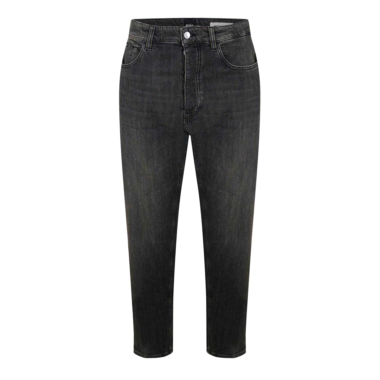 Medium Grey - Front - Boss Mens Denim 5 Pockets Slim Jeans