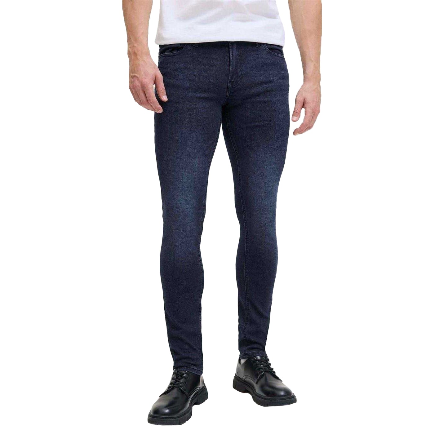 Blue Denim - Side - Jack And Jones Mens Liam Denim Mid Rise Jeans
