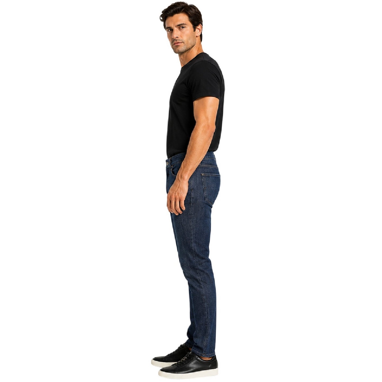 Dark Blue - Side - Boss Mens Delaware 3 Denim Slim Jeans