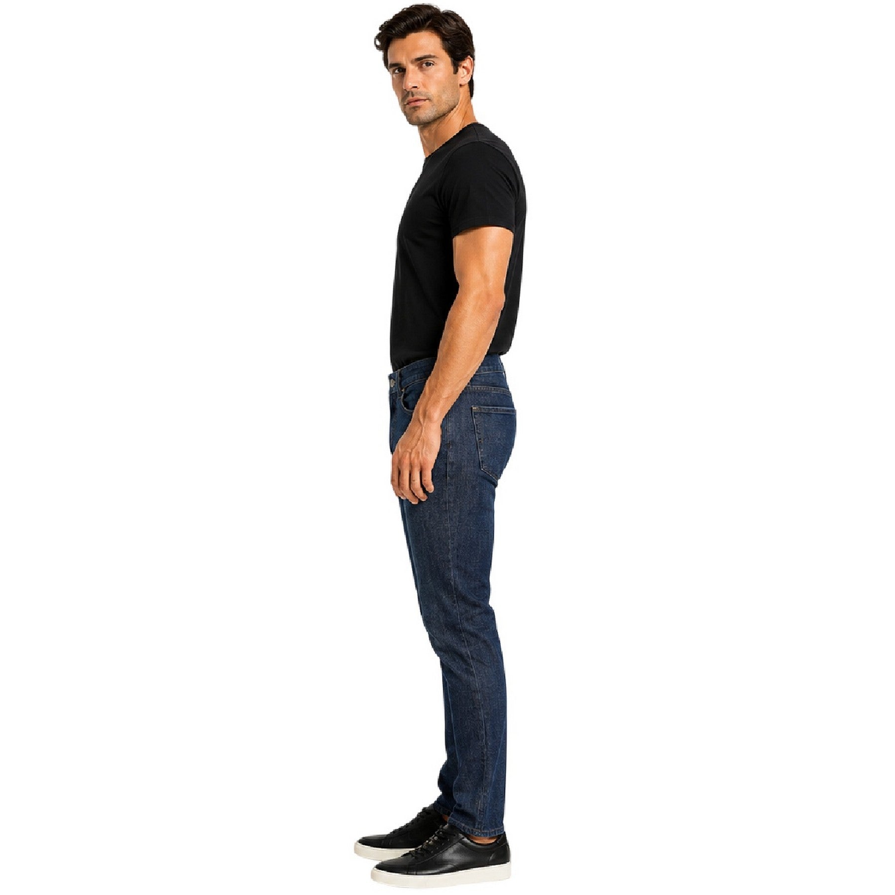 Dark Blue - Side - Boss Mens Delaware 3 Denim Slim Jeans