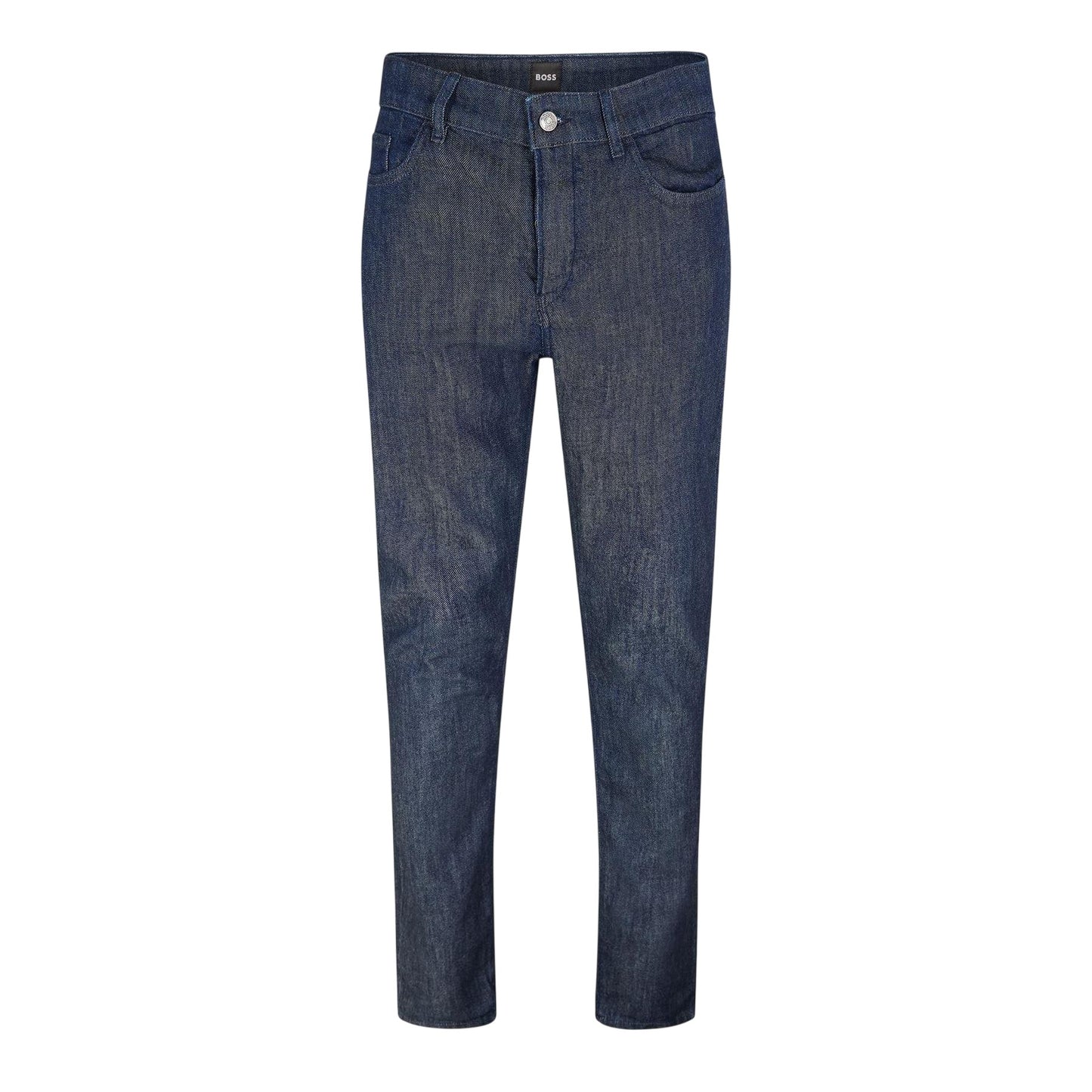 Dark Blue - Front - Boss Mens Delaware 3 Denim Slim Jeans