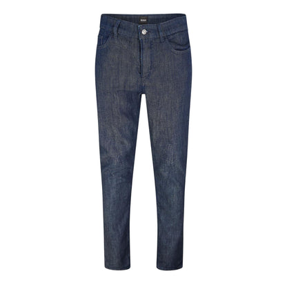 Dark Blue - Front - Boss Mens Delaware 3 Denim Slim Jeans