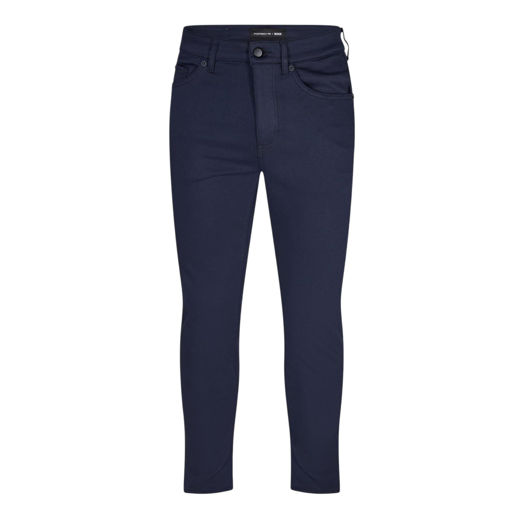 Navy - Front - Boss Mens Taber Plain Slim Jeans