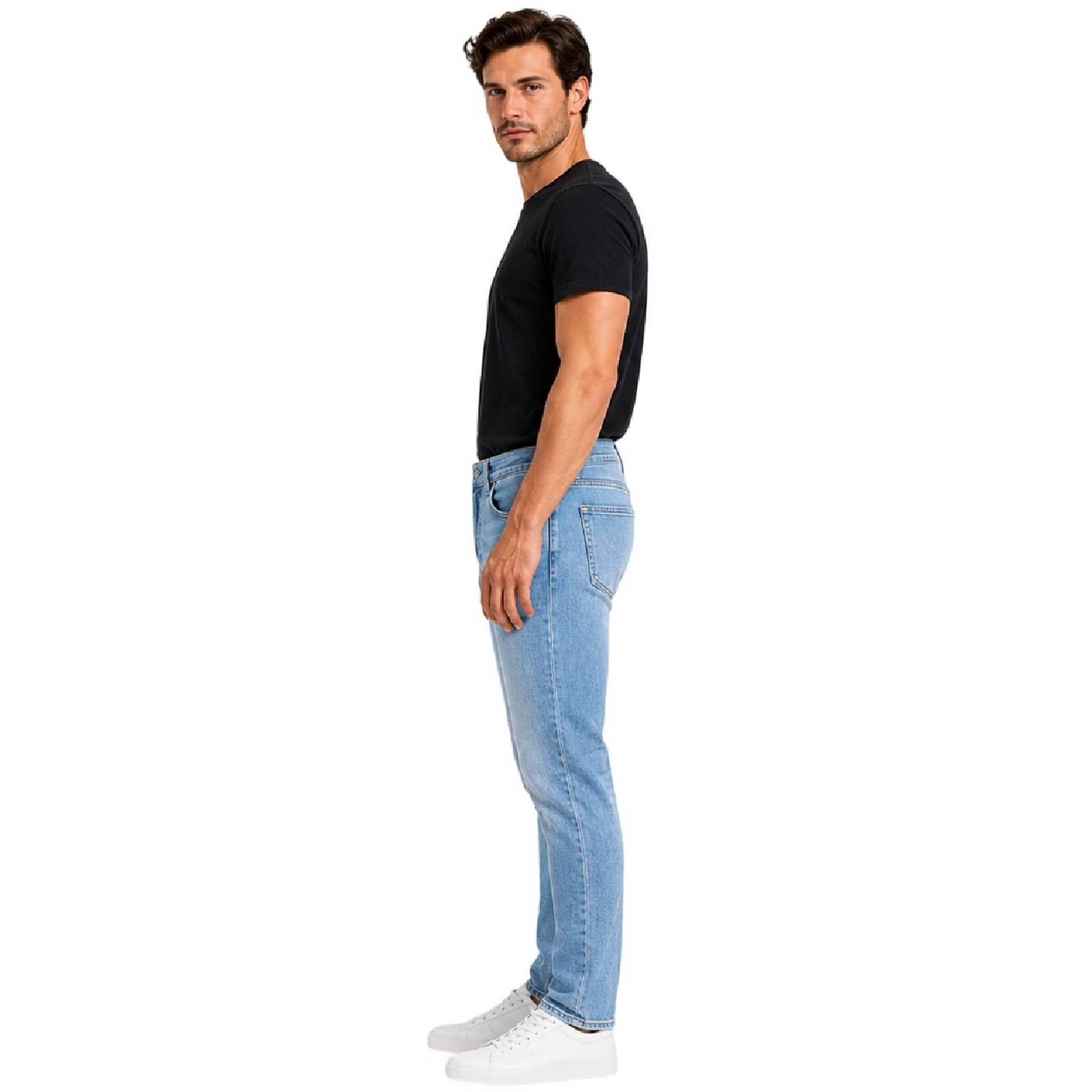 Medium Blue - Side - Boss Mens Delano Denim Slim Jeans