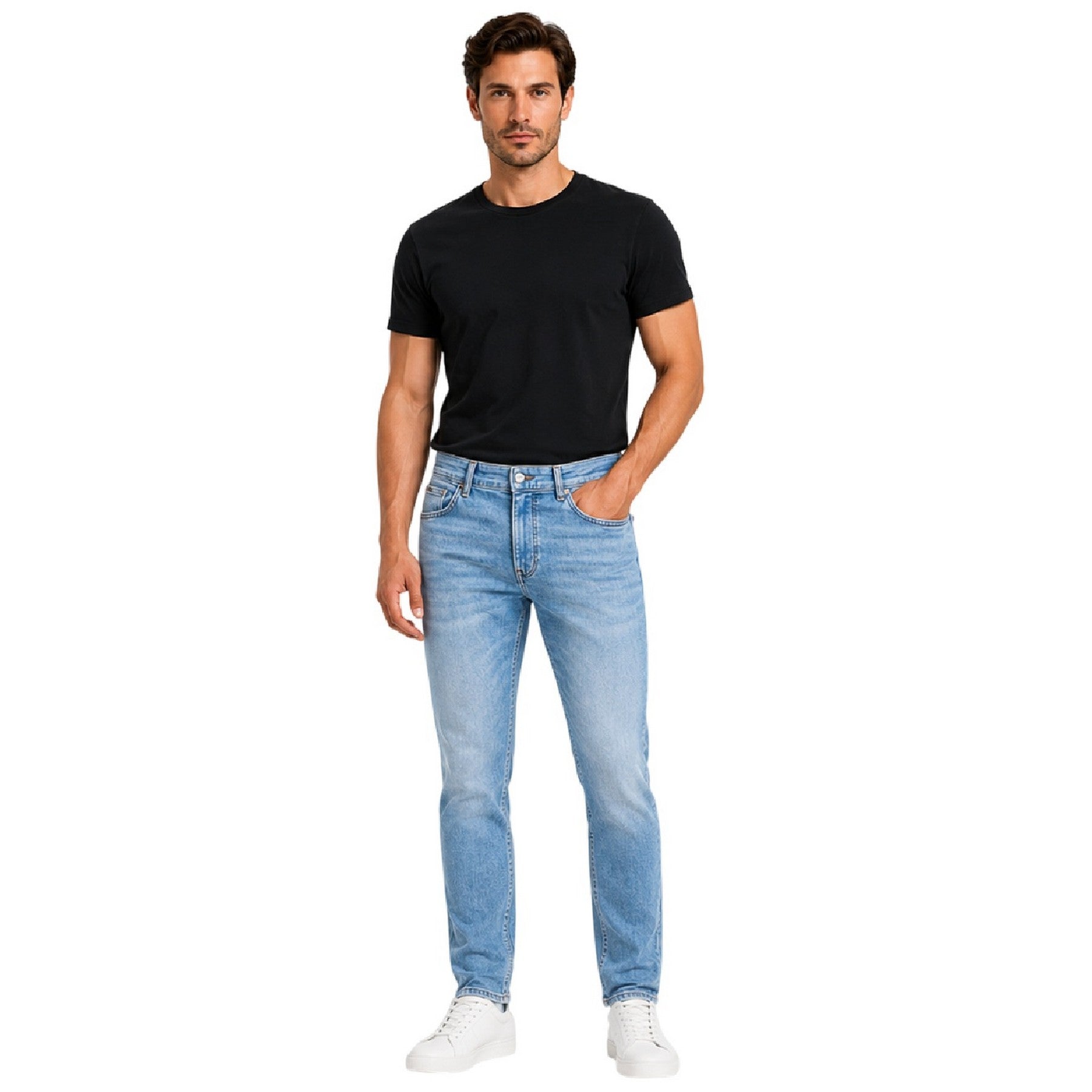 Medium Blue - Lifestyle - Boss Mens Delano Denim Slim Jeans