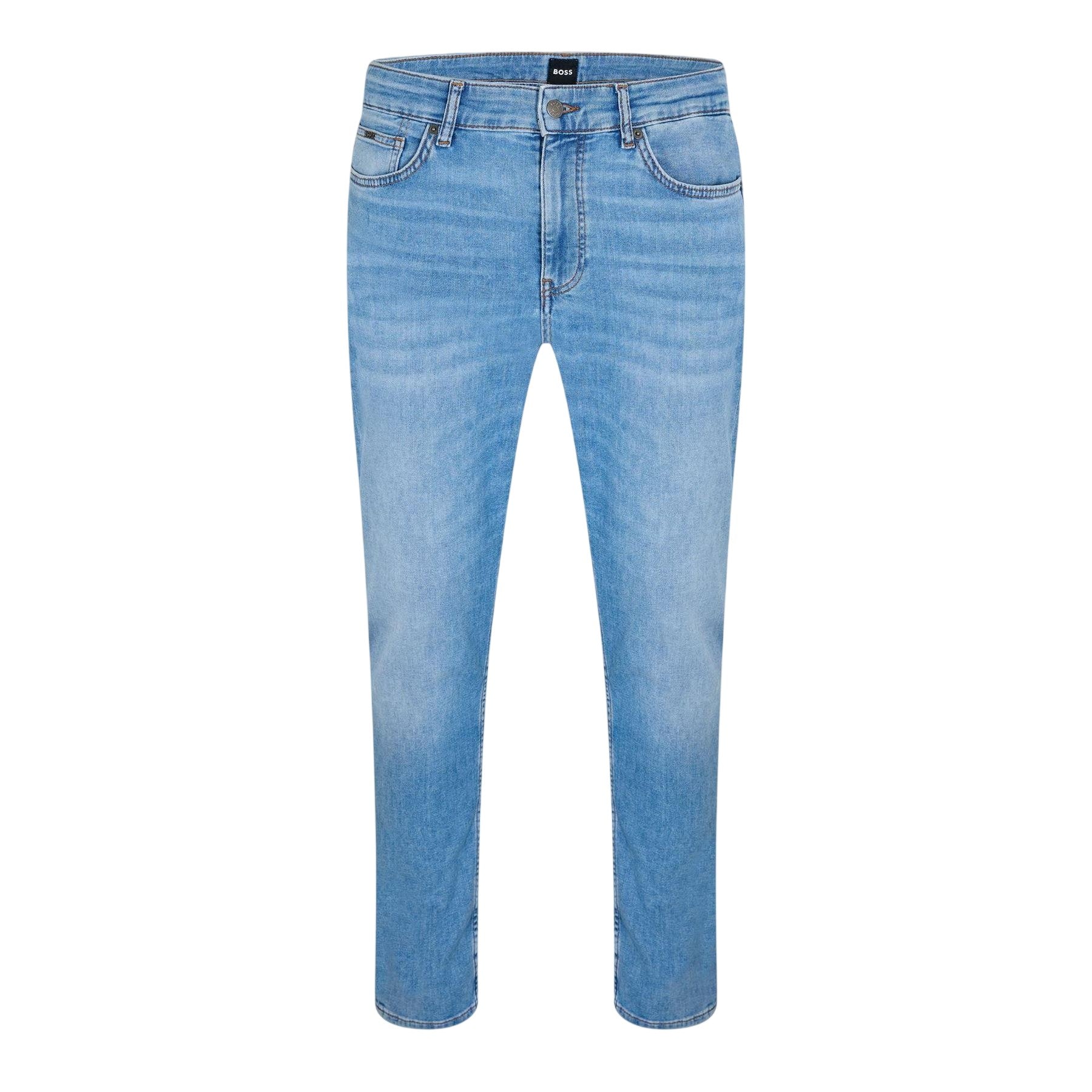 Medium Blue - Front - Boss Mens Delano Denim Slim Jeans