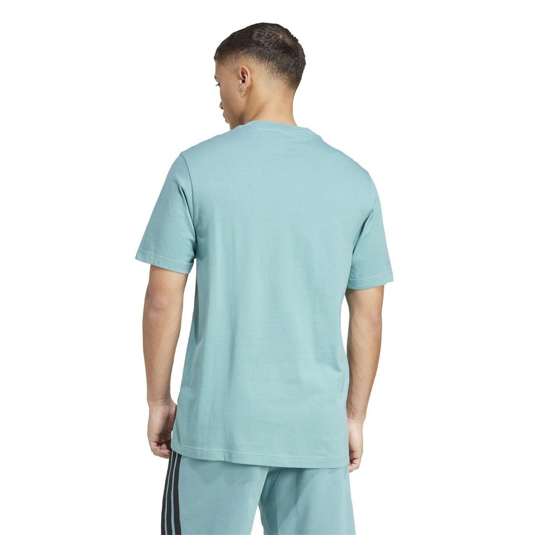 Teal Green - Back - Adidas Mens Essentials Logo T-Shirt