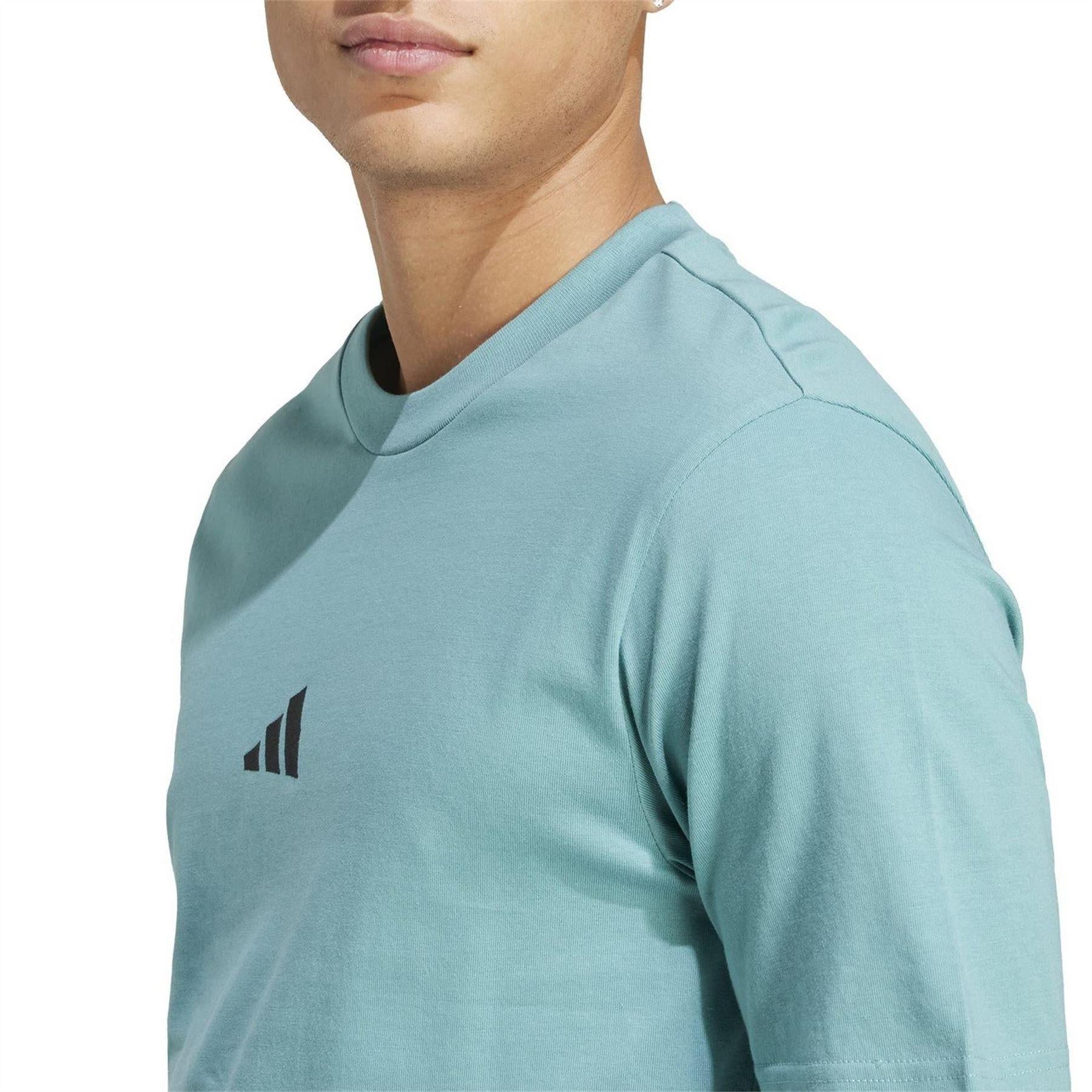 Teal Green - Side - Adidas Mens Essentials Logo T-Shirt