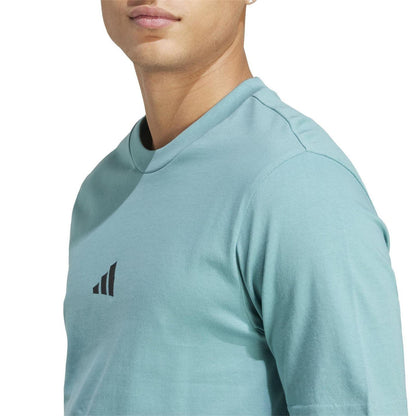 Teal Green - Side - Adidas Mens Essentials Logo T-Shirt
