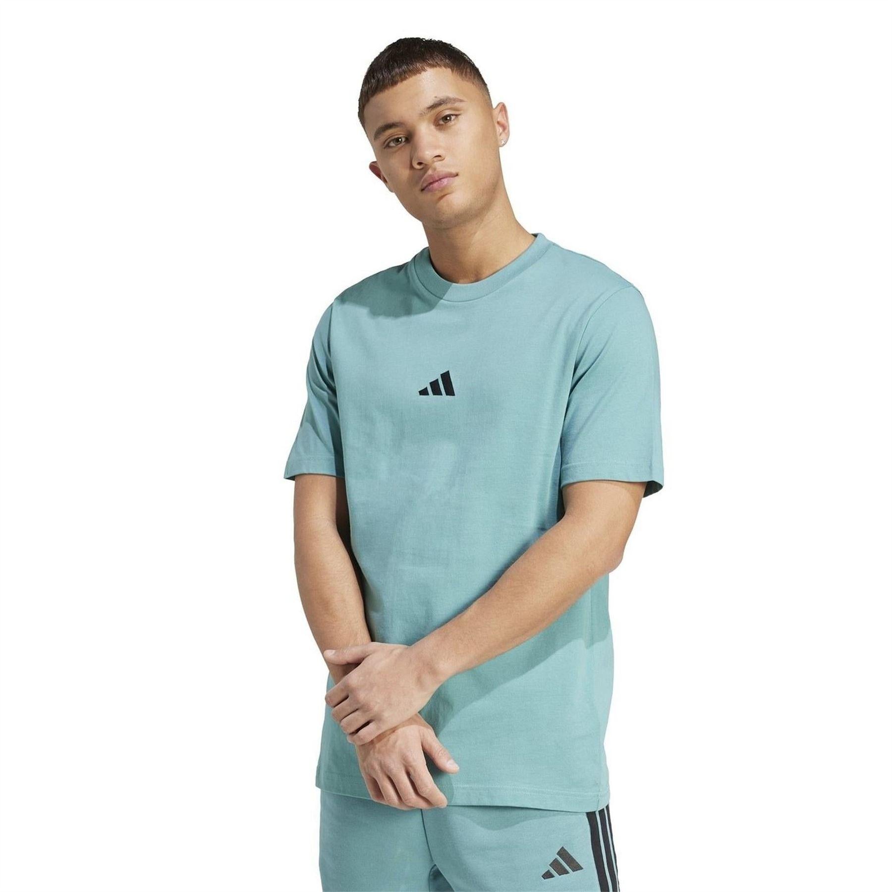 Teal Green - Lifestyle - Adidas Mens Essentials Logo T-Shirt