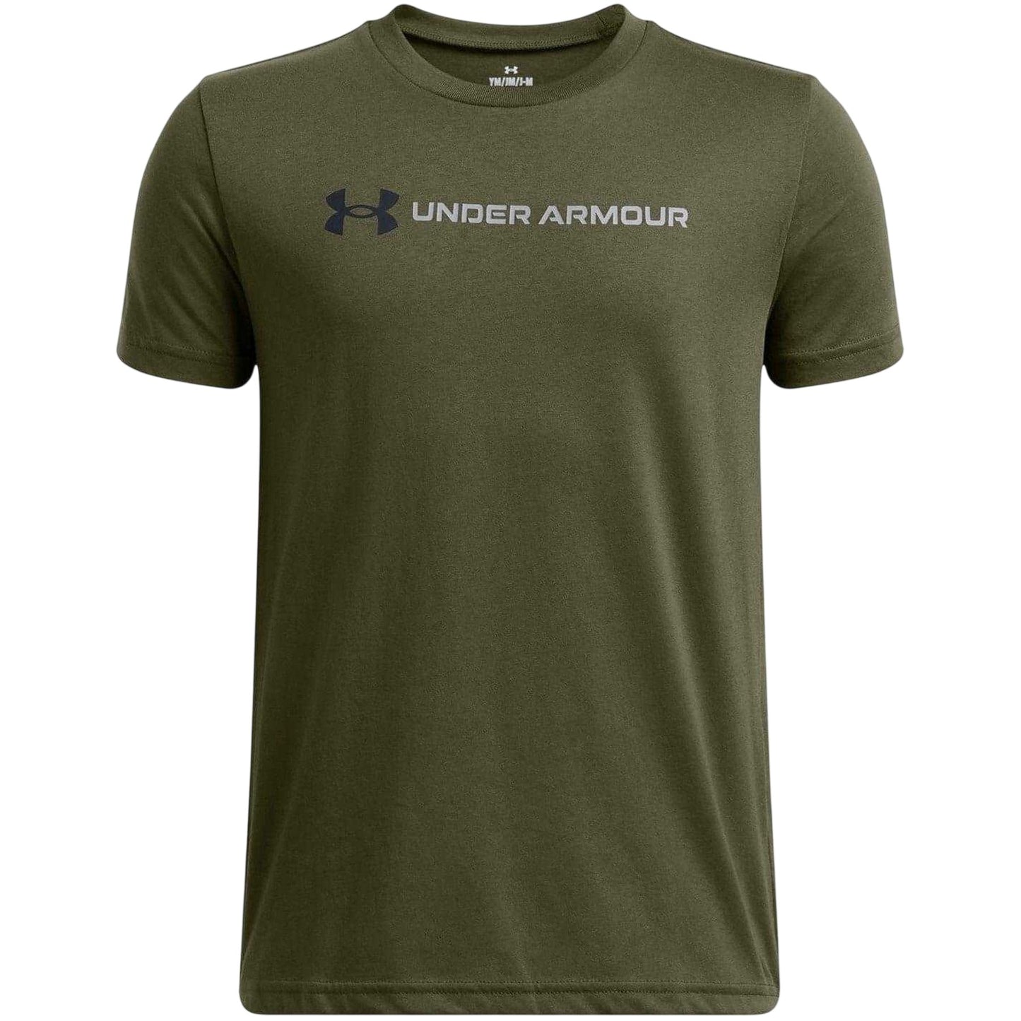 Marine OD Green - Front - Under Armour Childrens-Kids Wordmark Logo T-Shirt