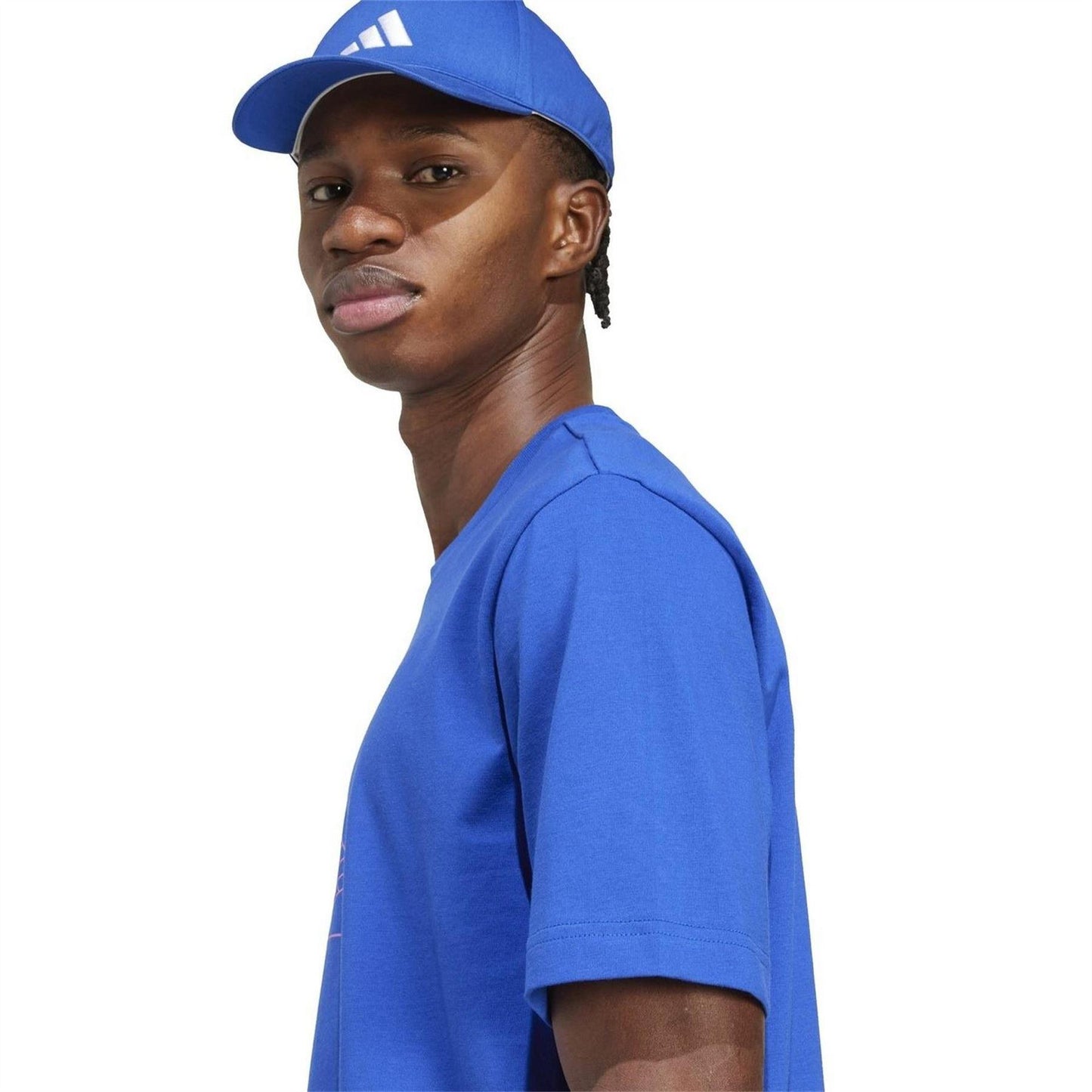 Retro Blue - Side - Adidas Mens Retro Futurism Graphic T-Shirt