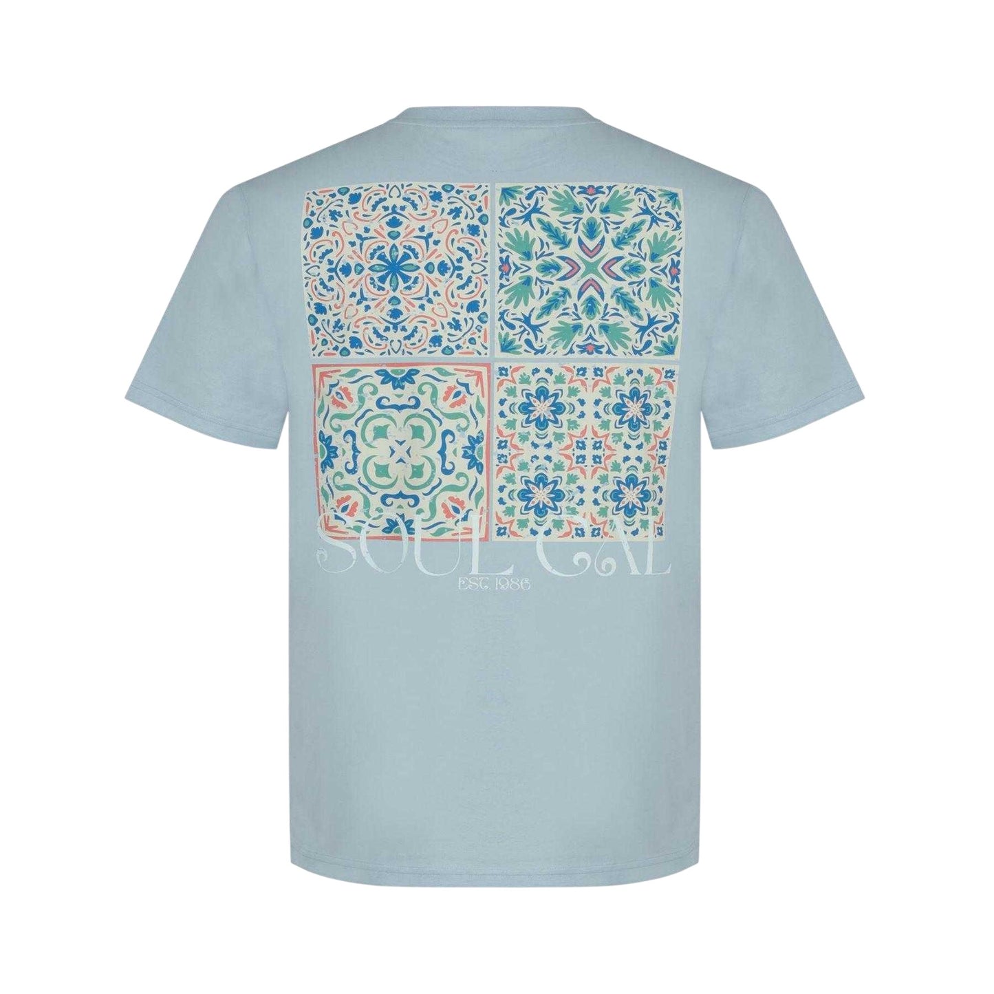 Tile Blue - Back - SoulCal Mens Tile Print T-Shirt