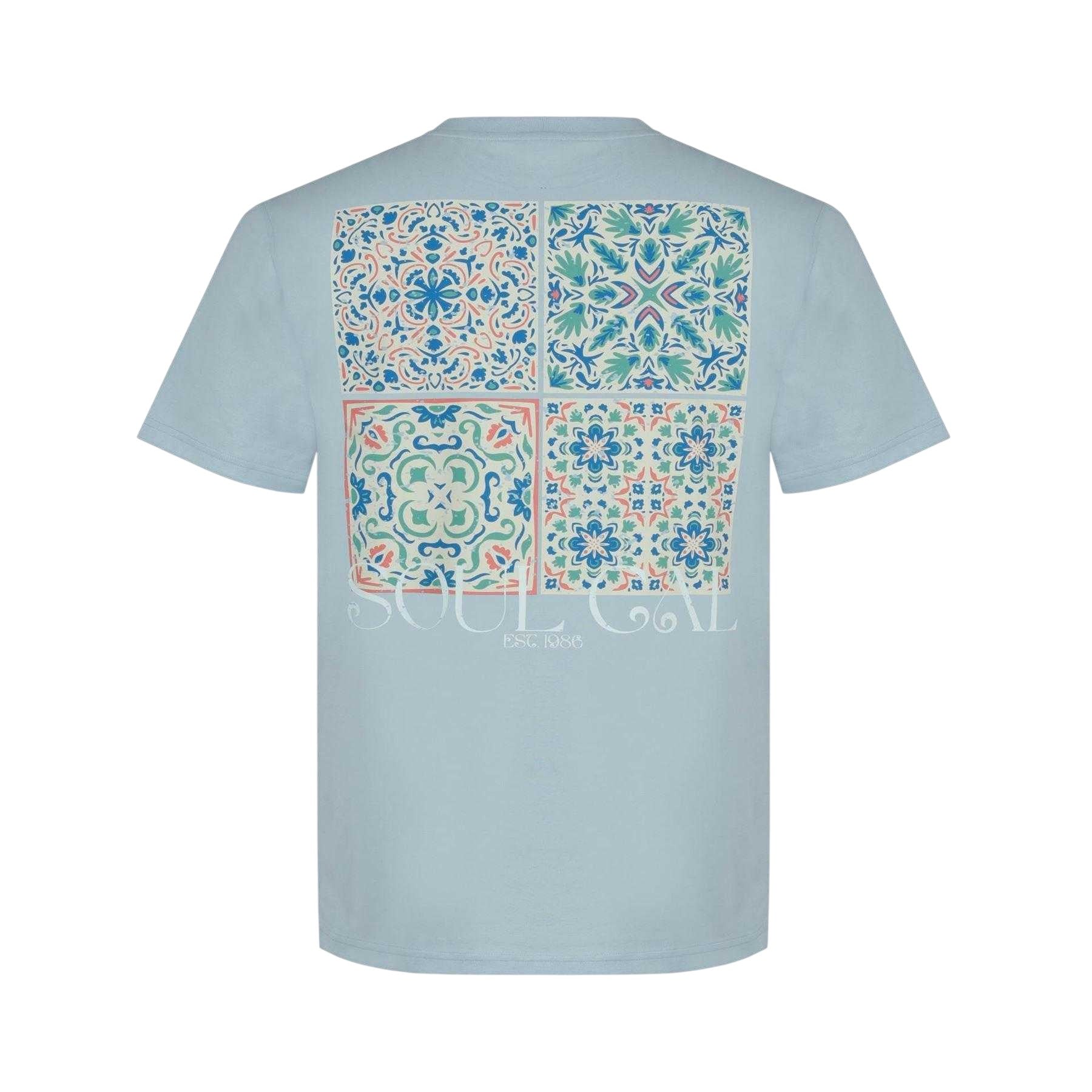 Tile Blue - Back - SoulCal Mens Tile Print T-Shirt