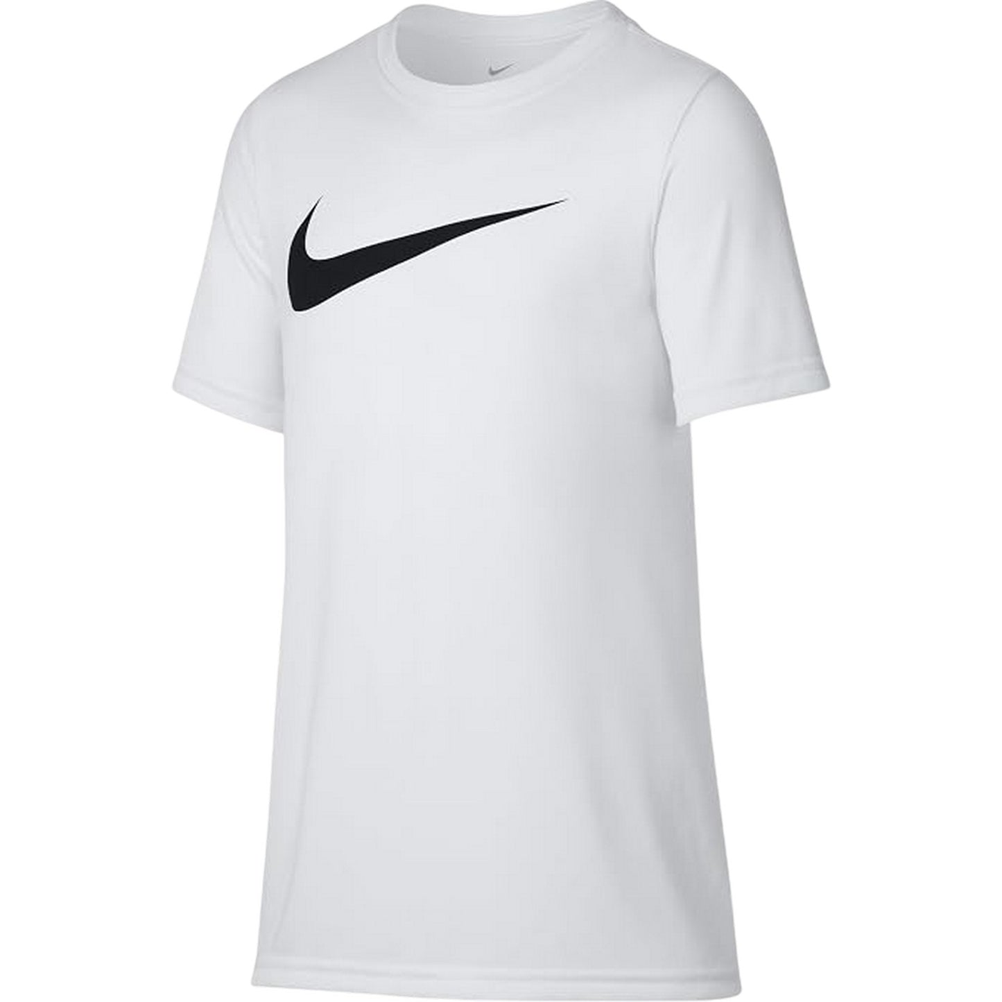 White - Side - Nike Childrens-Kids Swoosh T-Shirt
