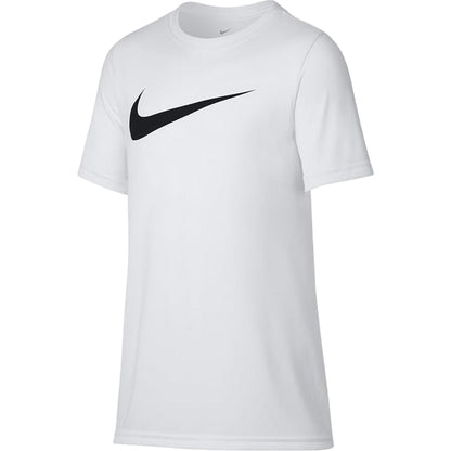 White - Side - Nike Childrens-Kids Swoosh T-Shirt
