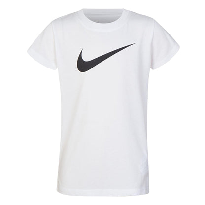 White - Front - Nike Childrens-Kids Swoosh T-Shirt