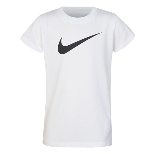 White - Front - Nike Childrens-Kids Swoosh T-Shirt
