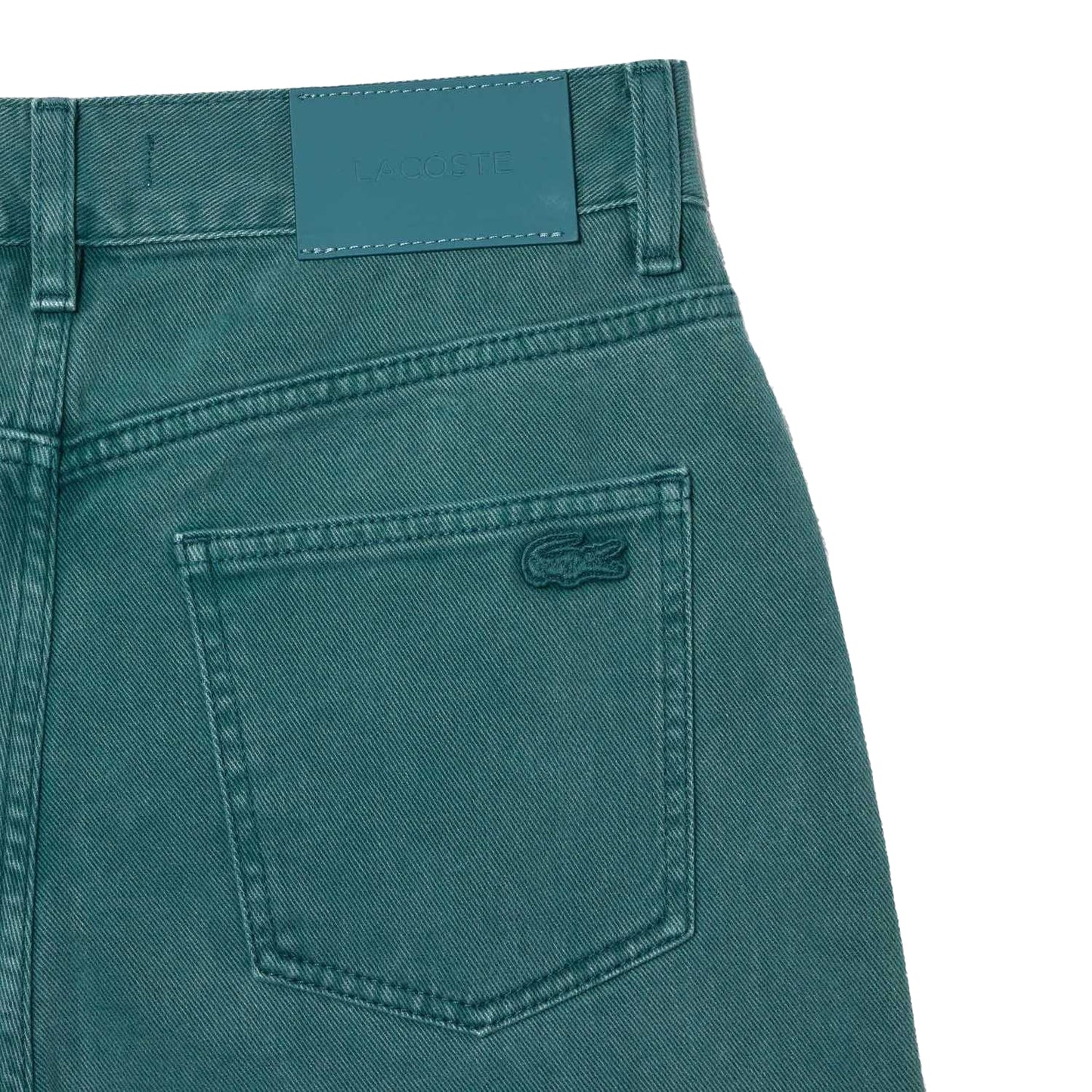 Green - Back - Lacoste Womens-Ladies Natural Dyed Denim Straight Leg Jeans