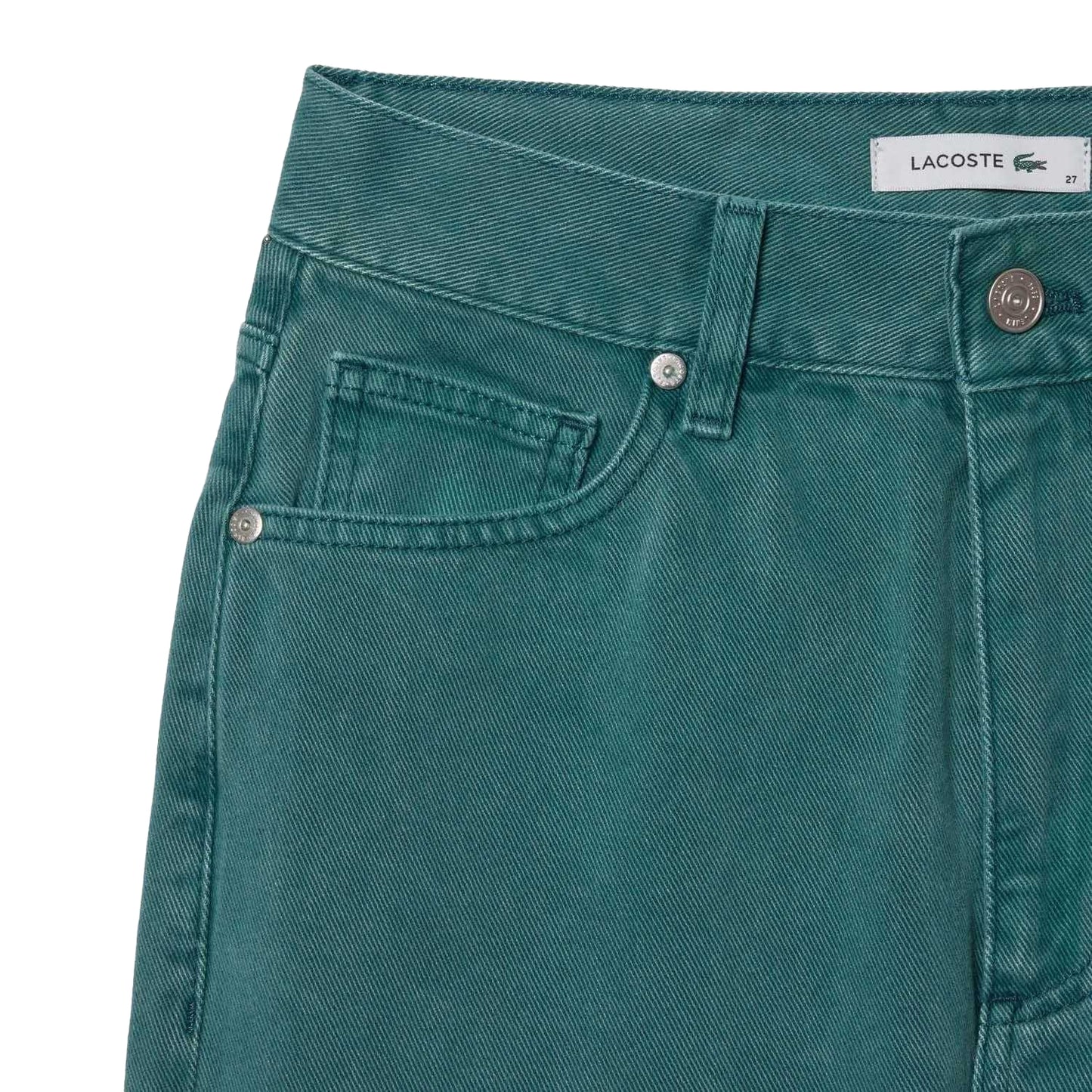 Green - Side - Lacoste Womens-Ladies Natural Dyed Denim Straight Leg Jeans