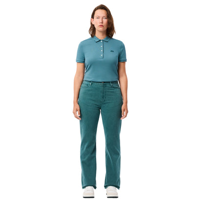 Green - Lifestyle - Lacoste Womens-Ladies Natural Dyed Denim Straight Leg Jeans