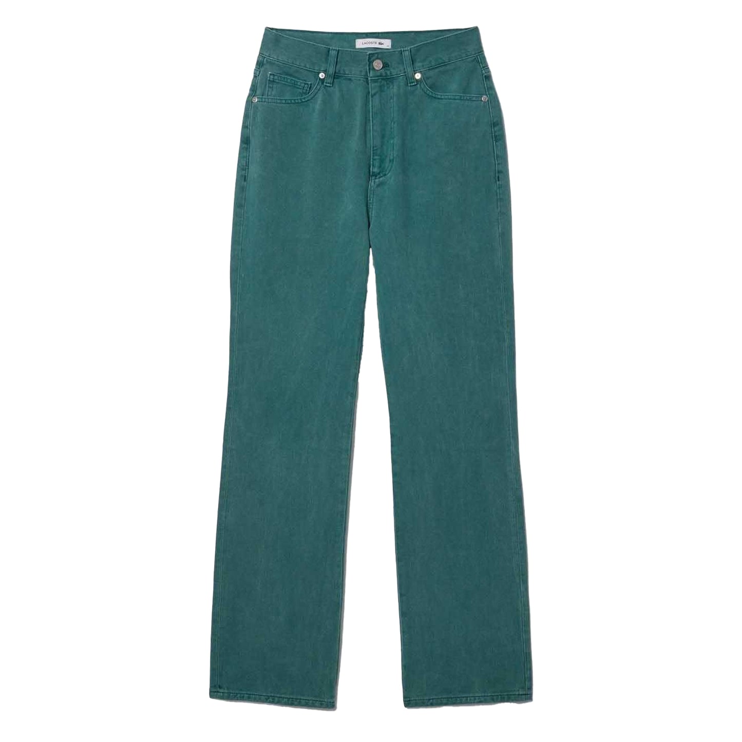 Green - Front - Lacoste Womens-Ladies Natural Dyed Denim Straight Leg Jeans