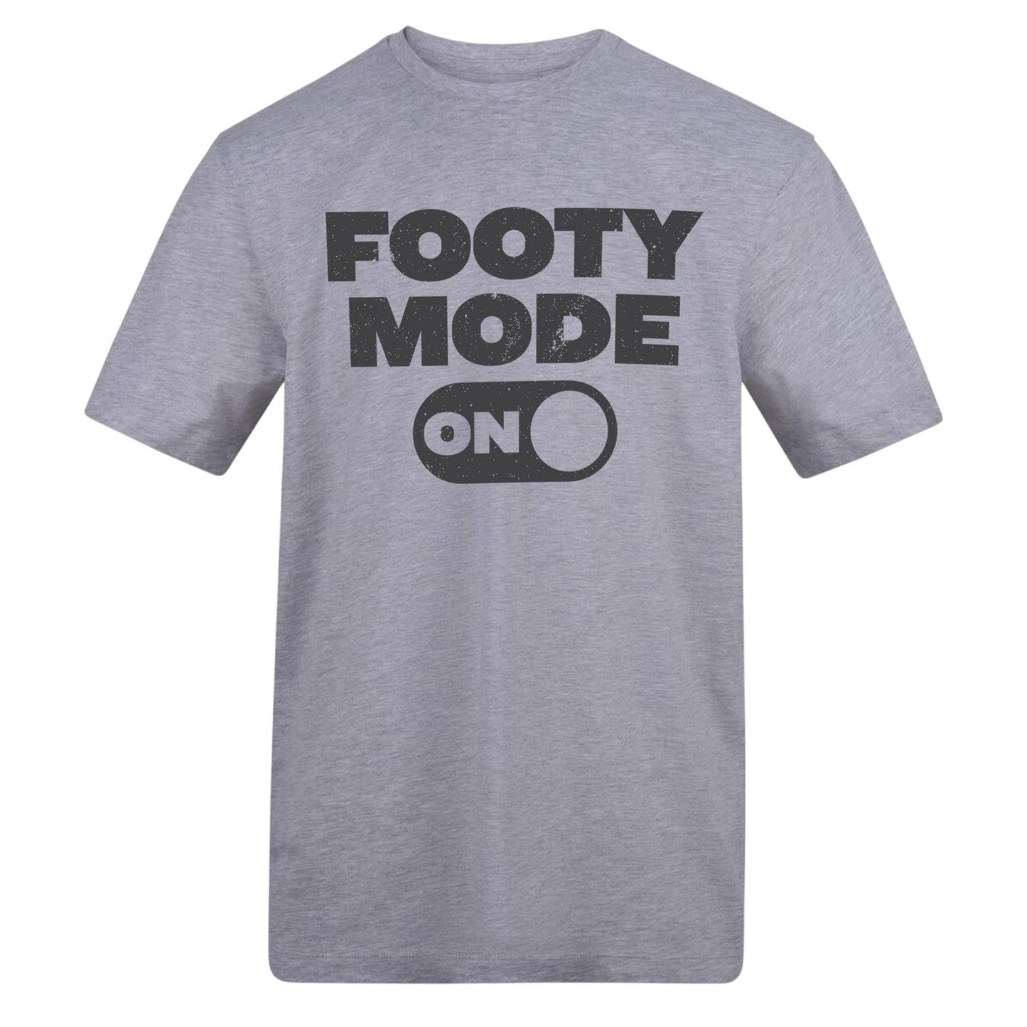 Grey - Front - AWD Mens Footy Mode On T-Shirt