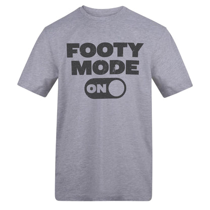 Grey - Front - AWD Mens Footy Mode On T-Shirt