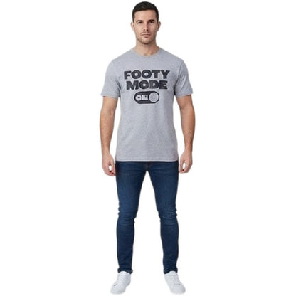 Grey - Side - AWD Mens Footy Mode On T-Shirt