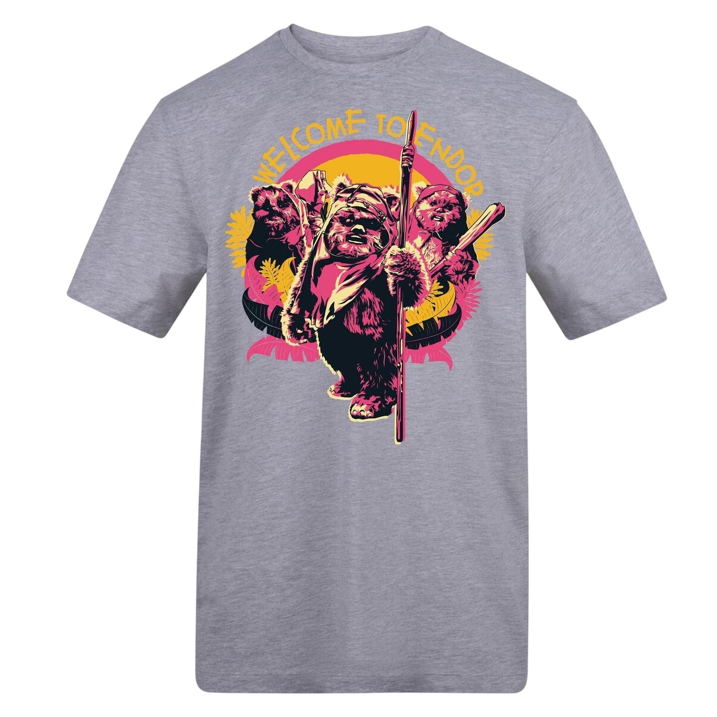 Grey - Front - Star Wars Mens Welcome To Endor Ewok T-Shirt