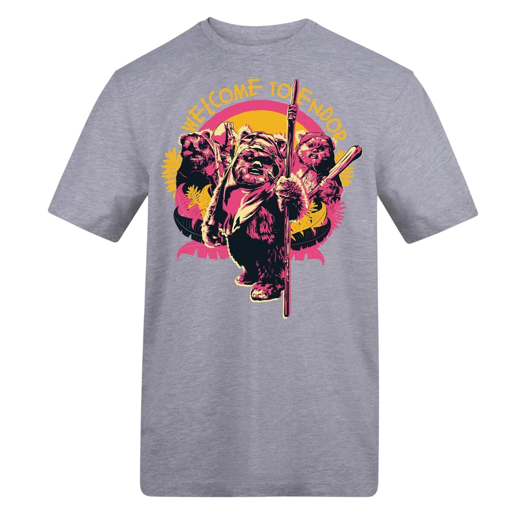Grey - Front - Star Wars Mens Welcome To Endor Ewok T-Shirt