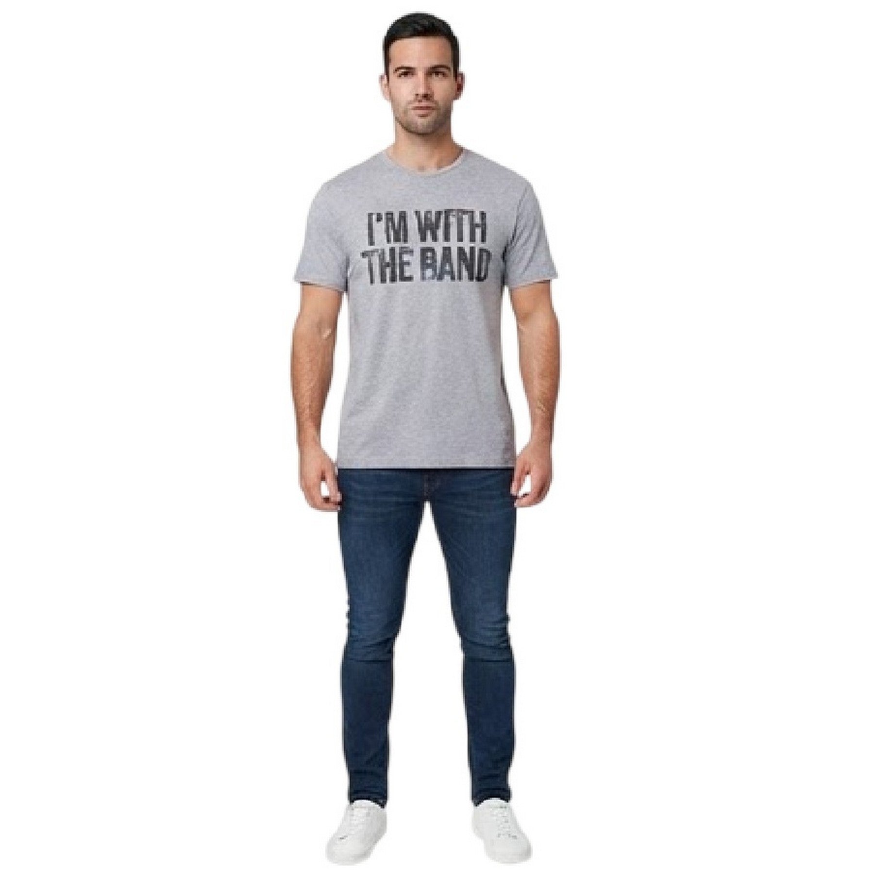 Grey - Side - AWD Unisex Adult I´m With The Band T-Shirt