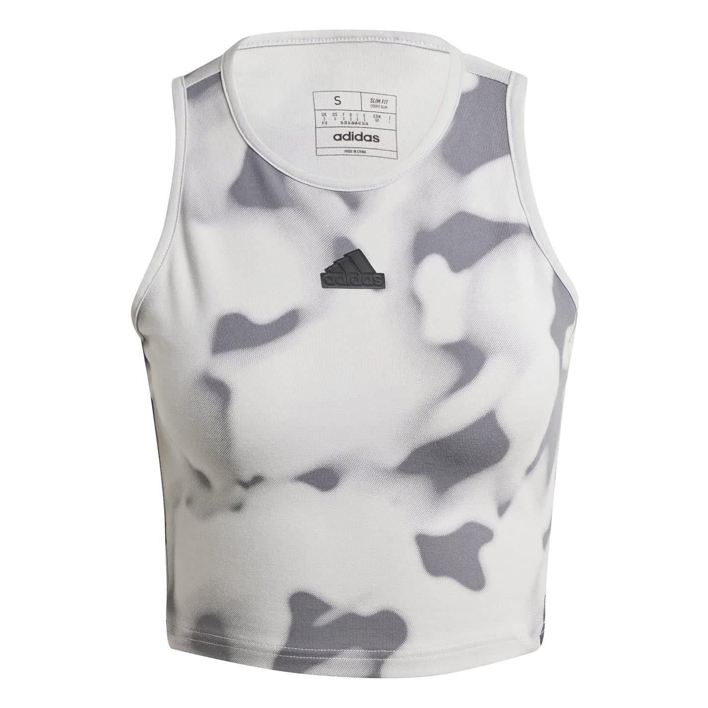 Grey - Front - Adidas Womens-Ladies Future Icons 3 Stripes Tank Top