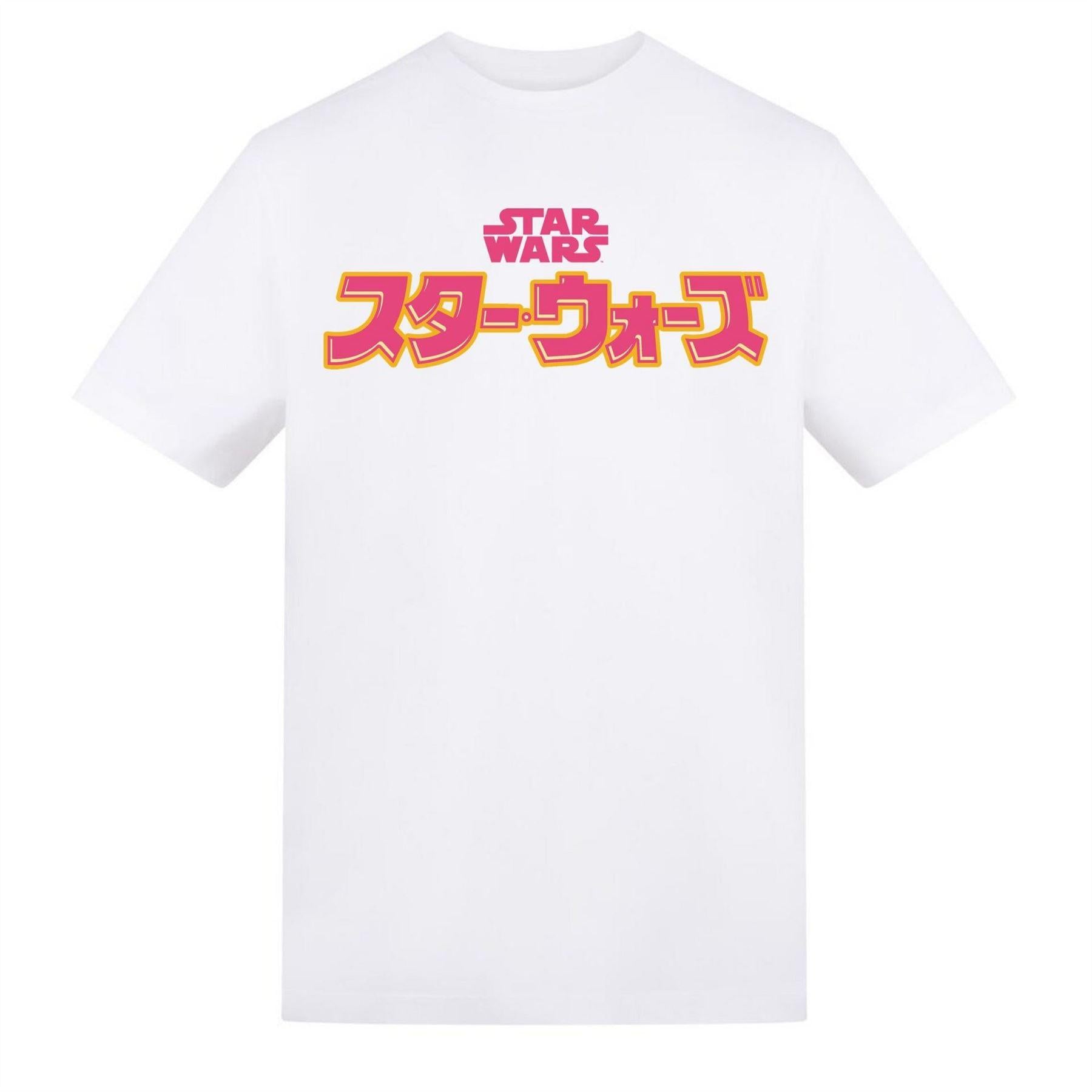 Beige - Front - Star Wars Unisex Adult Japanese Logo T-Shirt