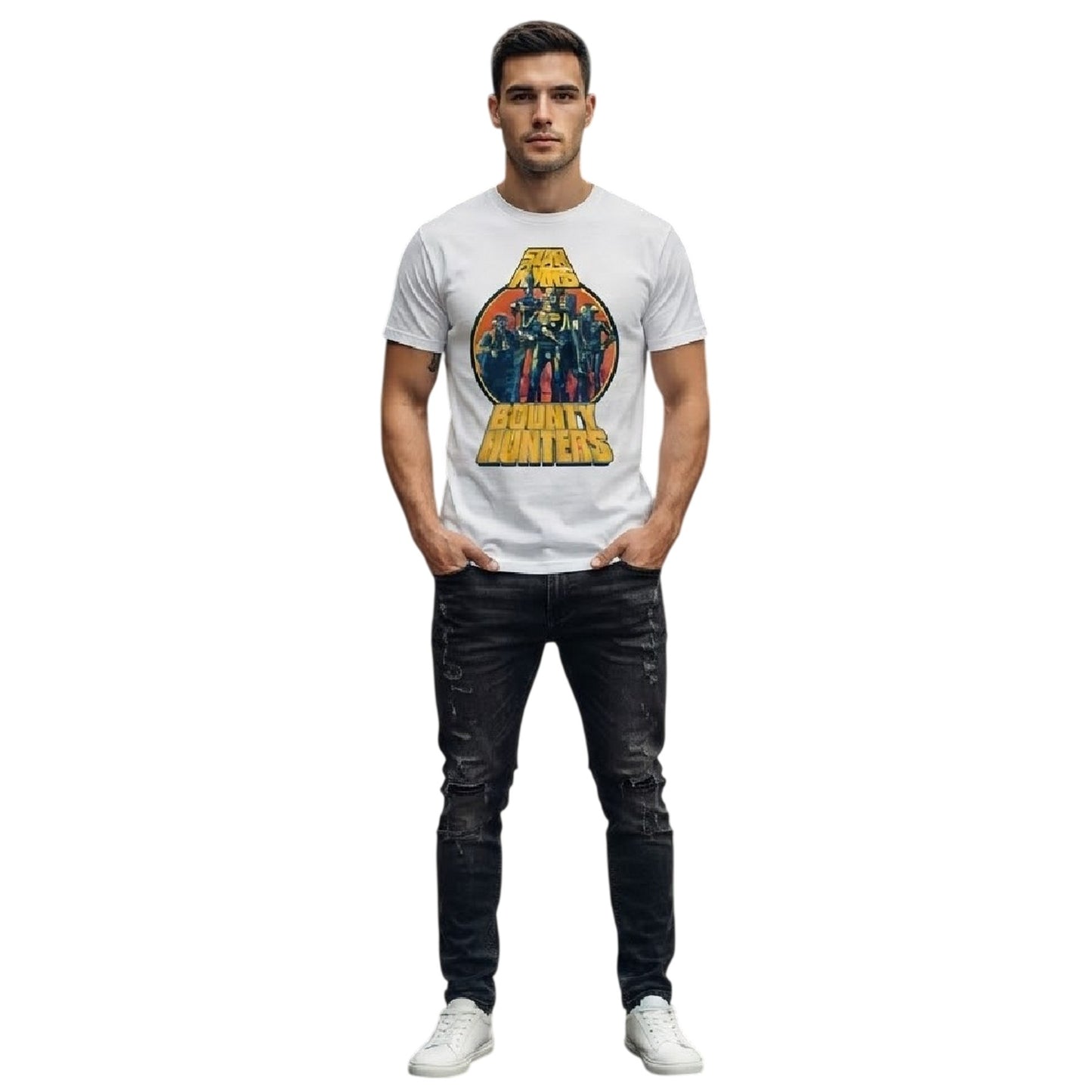 Grey - Side - Star Wars: Bounty Hunter Unisex Adult T-Shirt