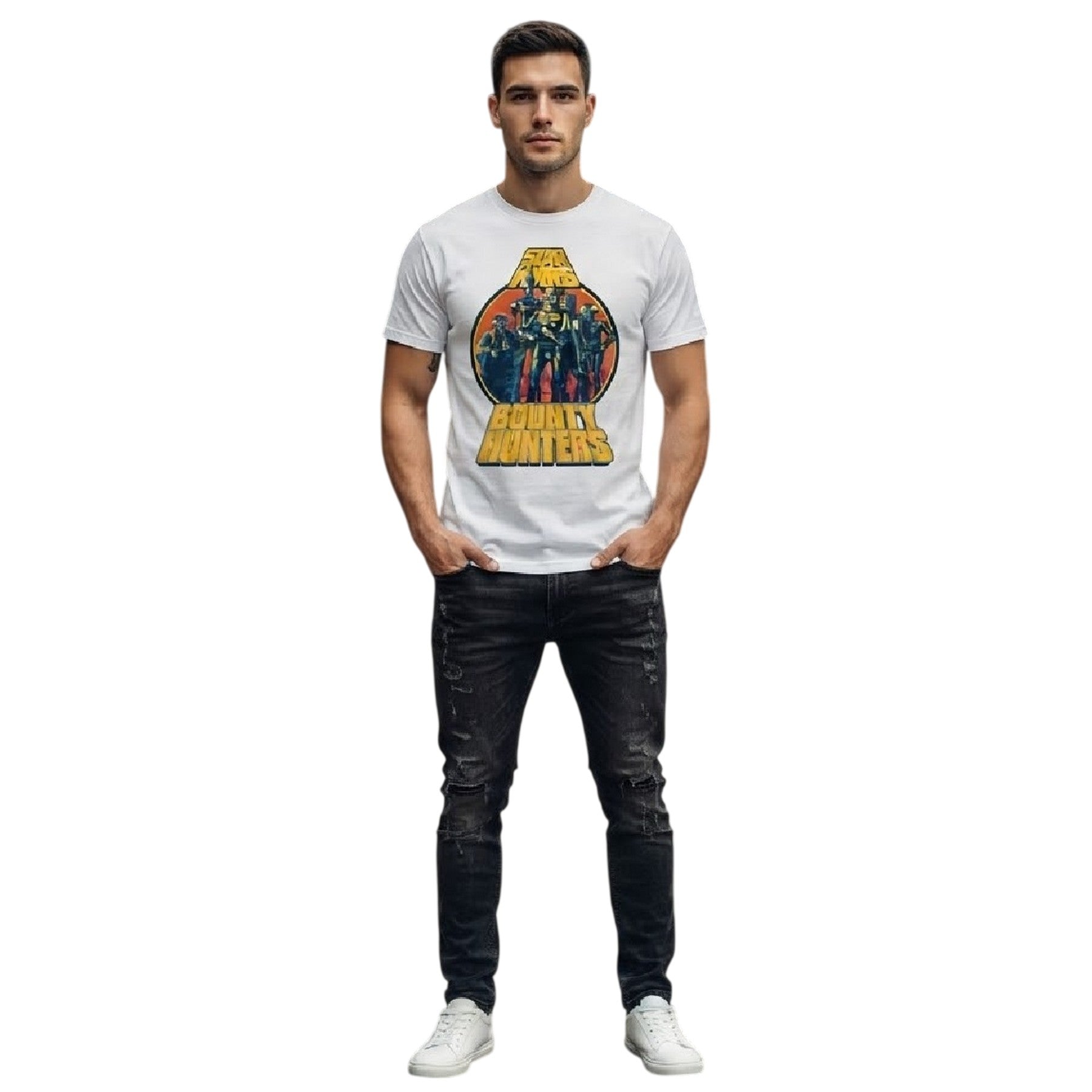 Grey - Side - Star Wars: Bounty Hunter Unisex Adult T-Shirt