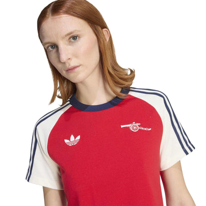 Red-White - Side - Adidas Womens-Ladies Arsenal FC T-Shirt
