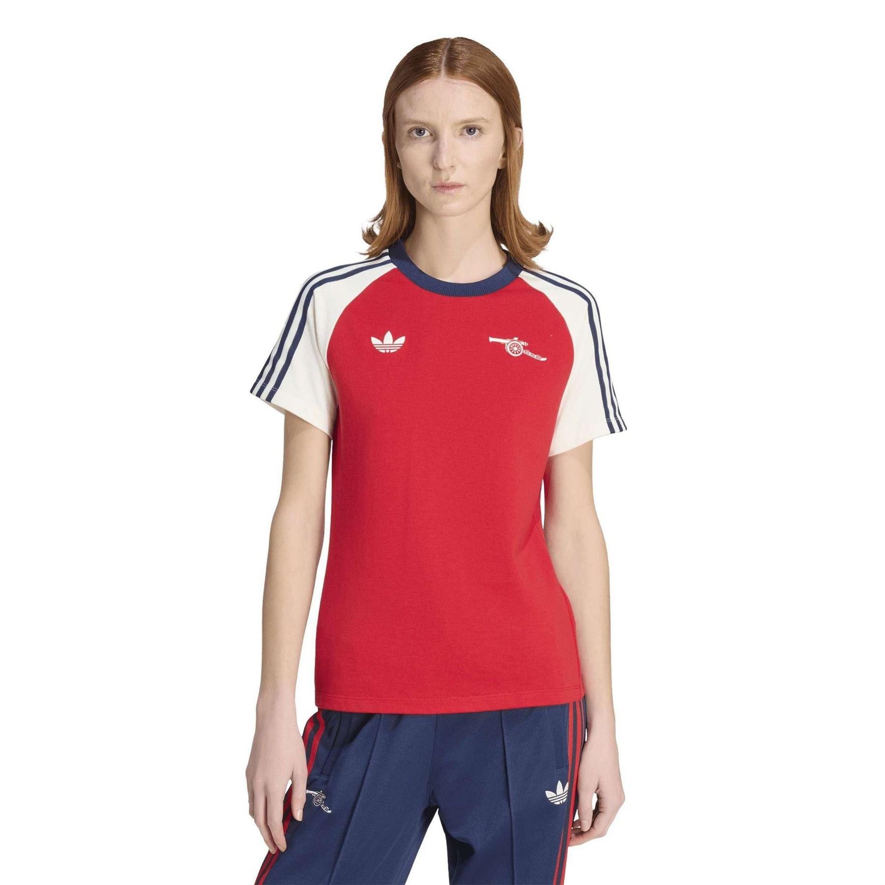 Red-White - Pack Shot - Adidas Womens-Ladies Arsenal FC T-Shirt