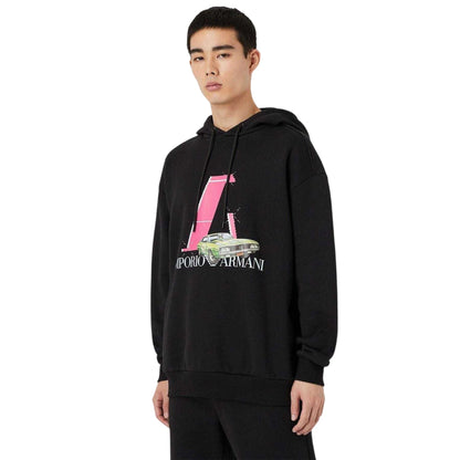 Black - Lifestyle - Emporio Armani EA7 Mens Car Hoodie