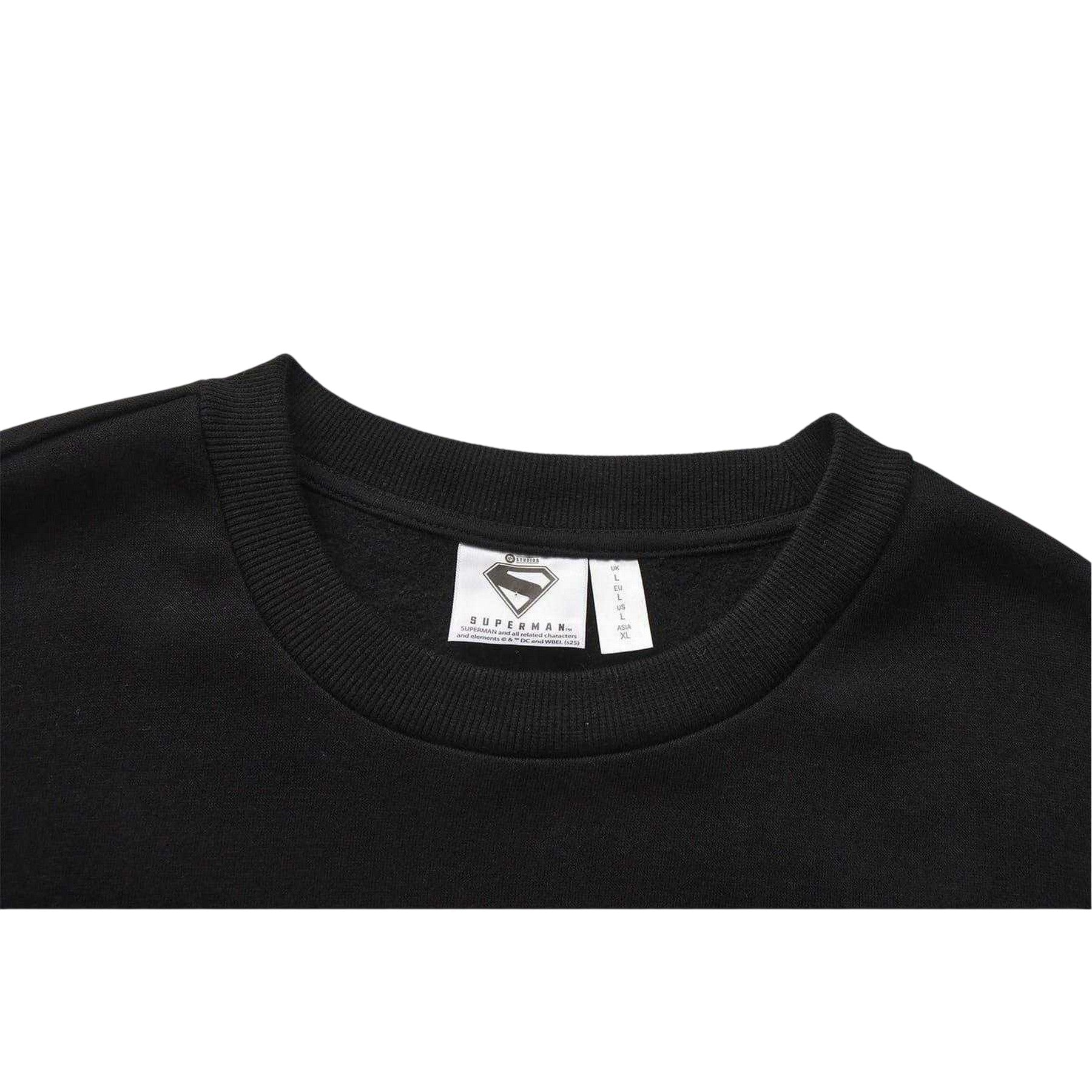 Black - Side - Superman Mens Logo Sweatshirt