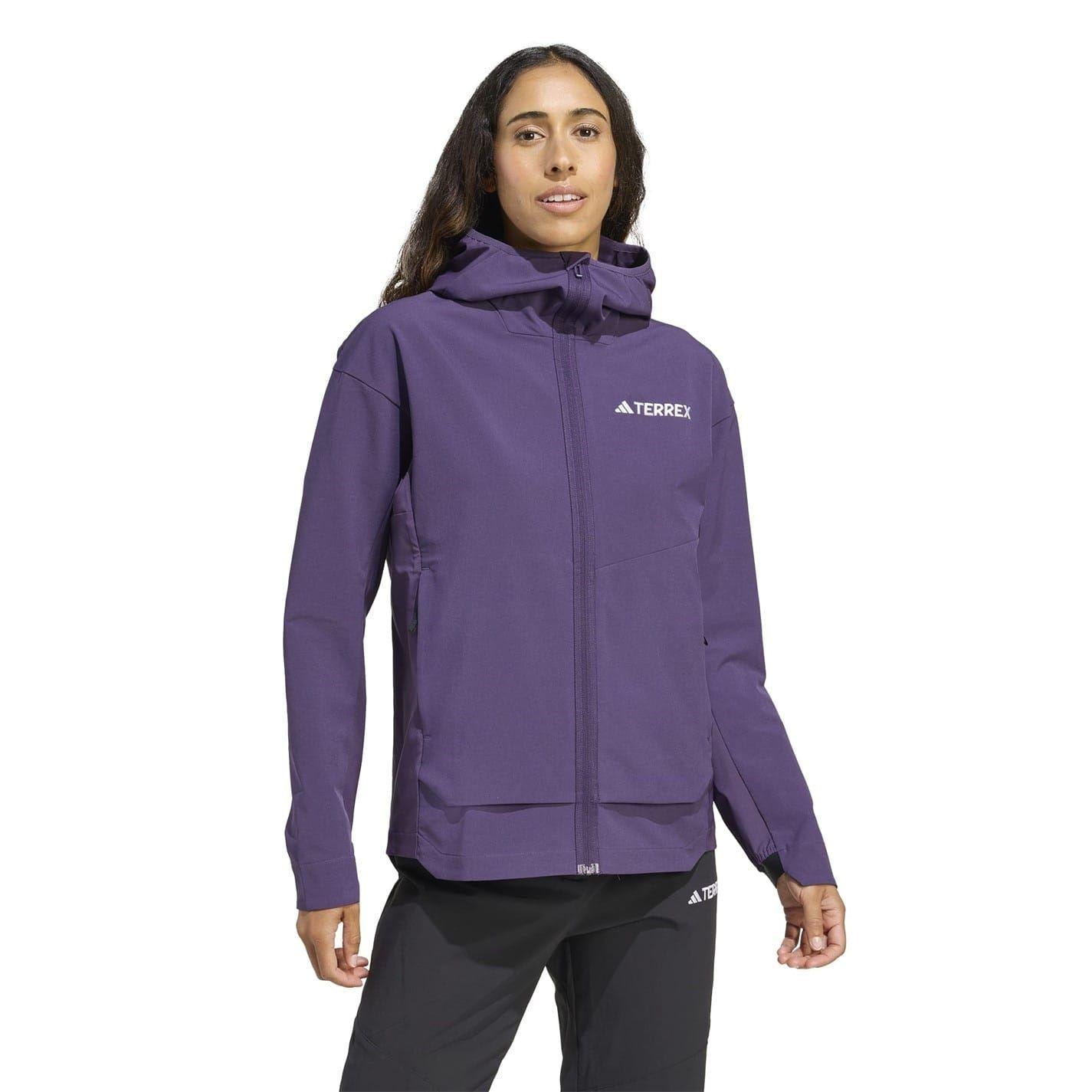 Plum - Lifestyle - Adidas Womens-Ladies Terrex Multi Soft Shell Jacket