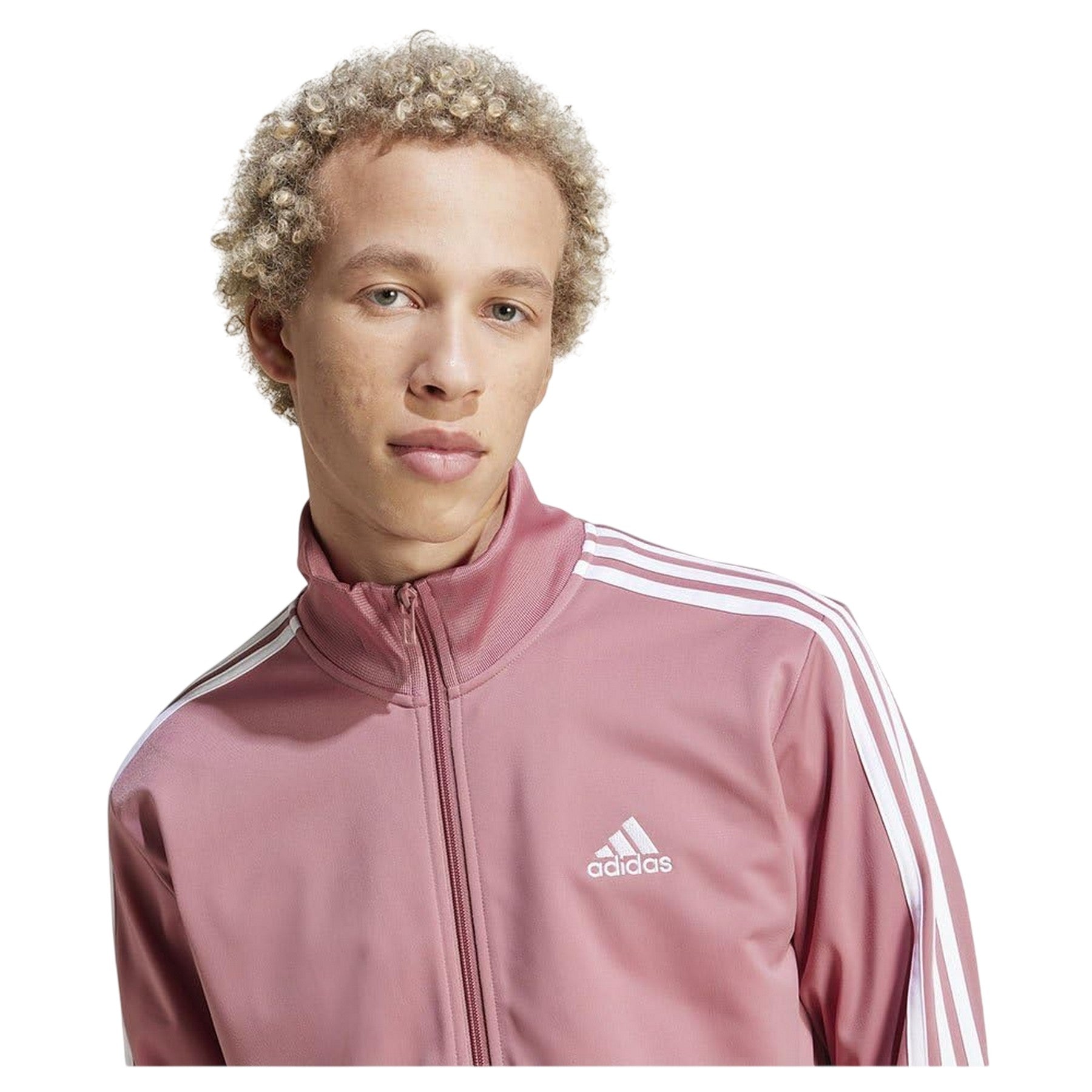 Crimson - Side - Adidas Mens Striped Track Jacket